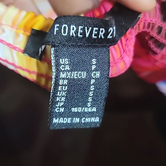 Forever21 Multicolored Stripe Strapless Silk like Jumpsuit Sz Small - Picture 10 of 11